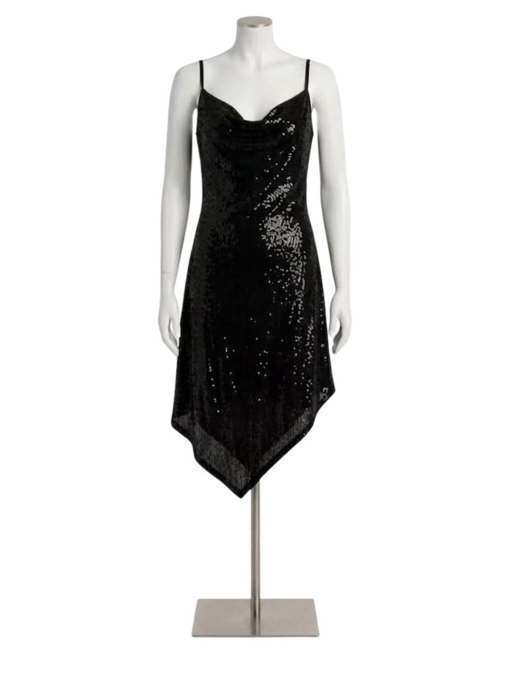 Trina Turk Geometric Striped Burnout Velvet Tent Dress Cowl Neck Size Large NWT